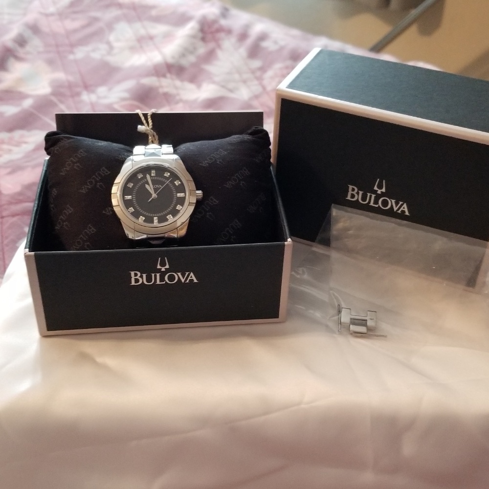 Diamond Black Dial Steel and Ceramic Ladies Watch